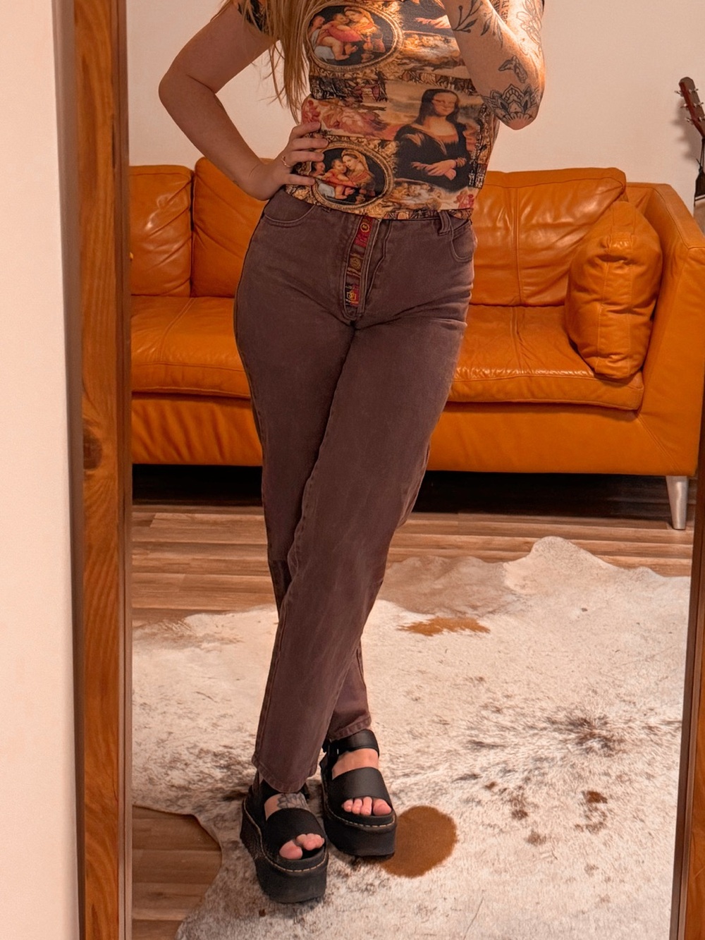 Vintage Bluenotes Dusty Rose/Brown Jeans